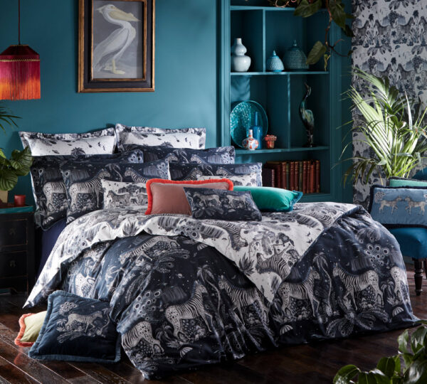 Lost World Navy and White Bedding
